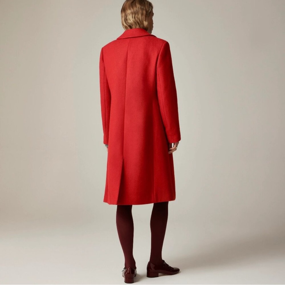 NWT J Crew Savoy Topcoat in Italian Wool-Blend Melton Berry Sangria Size 2 - Picture 2 of 4